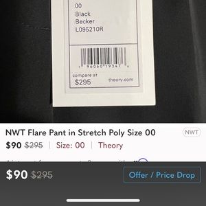 2 pair Theory size 00 pants see other listings for details